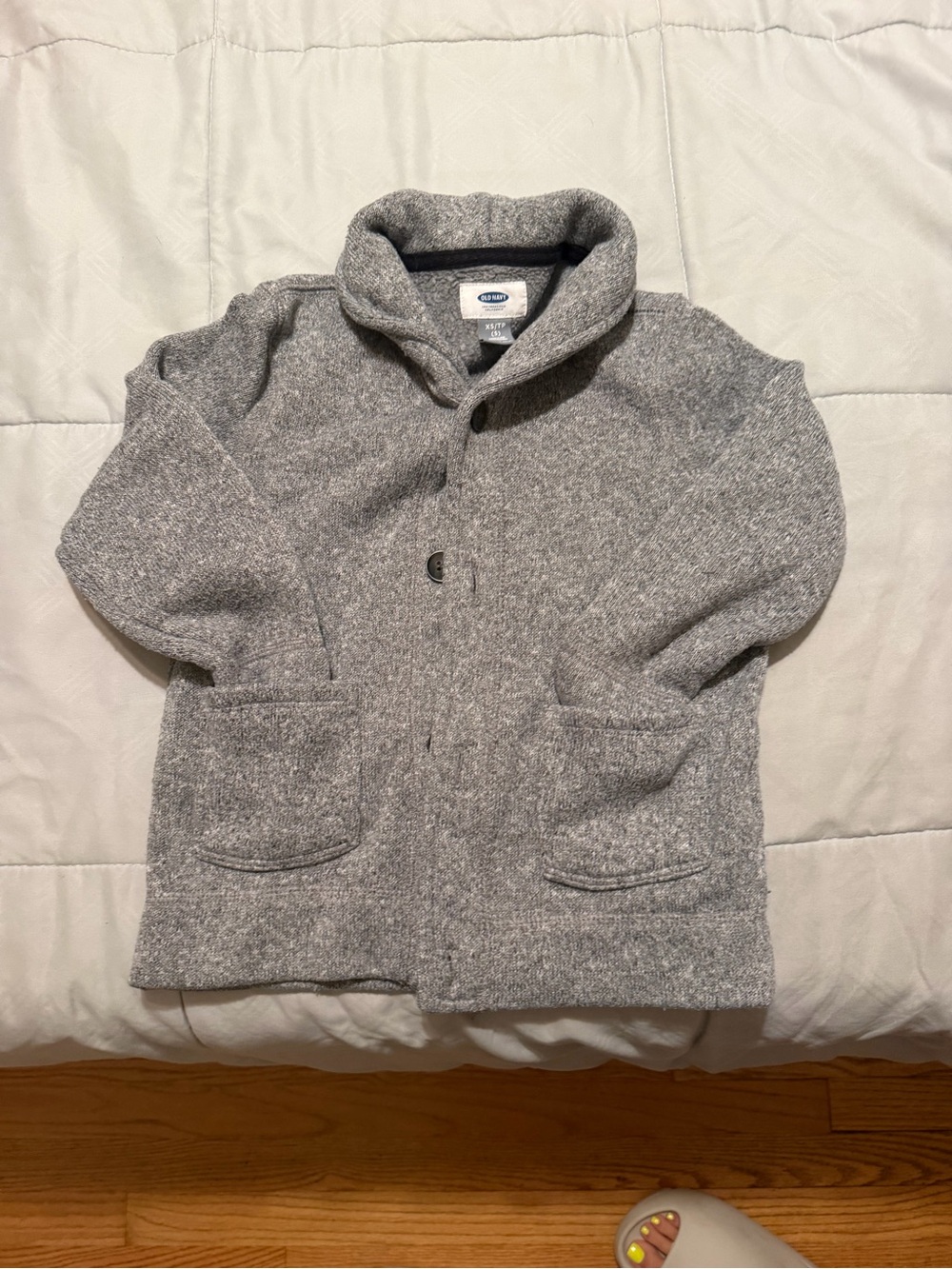 Old Navy Gray Shawl-Collar Kids Pea Coat